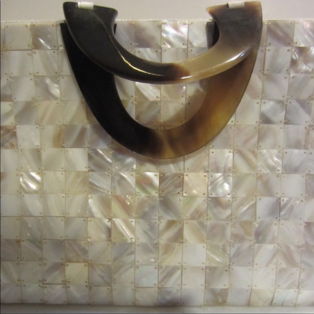 Vintage Mother of pearl purse with tortoise handles